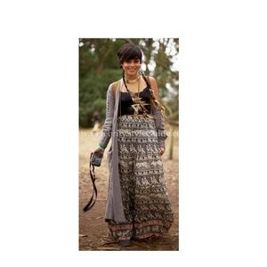 Tolani Tribal Maxi Skirt with Elephant Print